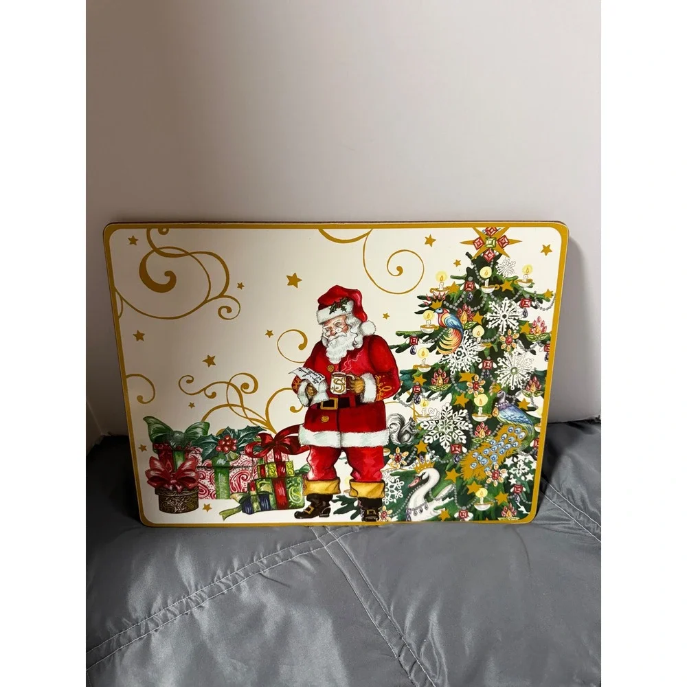 Williams Sonoma Twas the Night Before Christmas Santa Cork Back Placemat 16x12